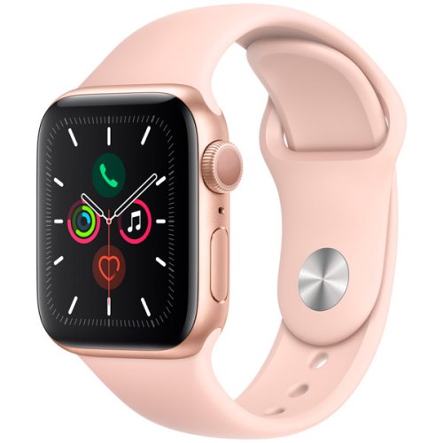 

Смарт часы Apple, Золотой/розовый, Watch Series 5 GPS 40mm Aluminum Case with Sport Band золотой/розовый