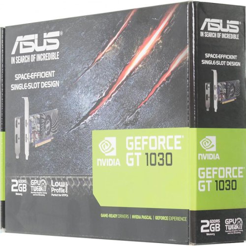

Видеокарта Asus, nVidia GeForce GT 1030 1228MHz 2048Mb 64bit GDDR5 6008MHz HDMIx1 DPx1 HDCP Ret low profile