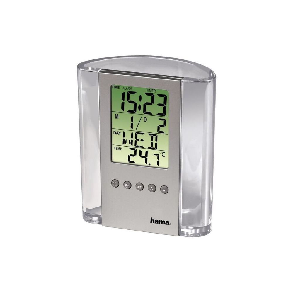 Термометр HAMA LCD Thermometer & Pen Holder серебристый
