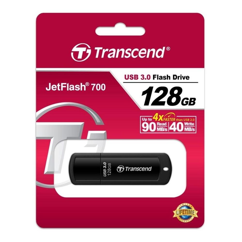 

Флешка Transcend, Чёрный, Jetflash 700 128Gb (TS128GJF700) чёрный