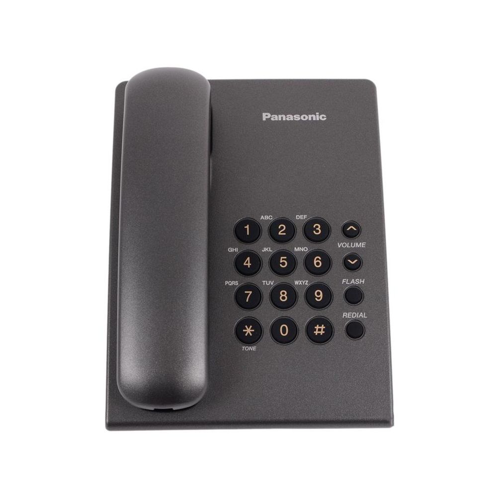 Телефон проводной Panasonic KX-TS2350RUT серый