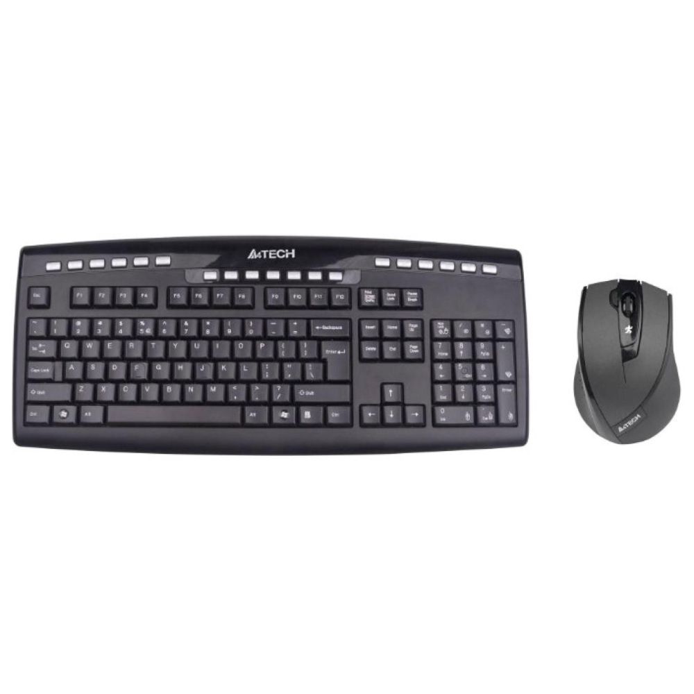 Комплект клавиатура и мышь A4tech 9200F чёрный - фото 1