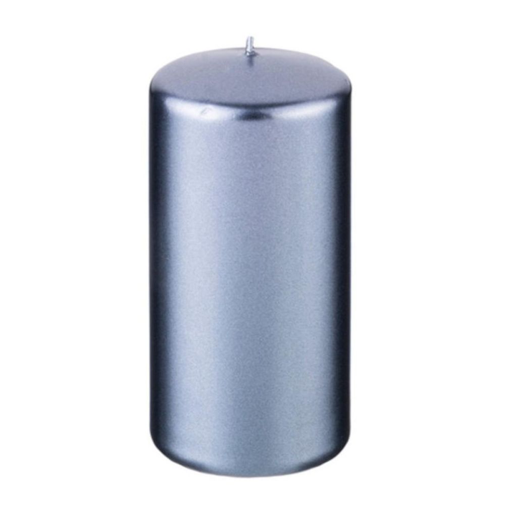 Свеча Арти М 348-609 12/5,8 см серо-голубой металлик