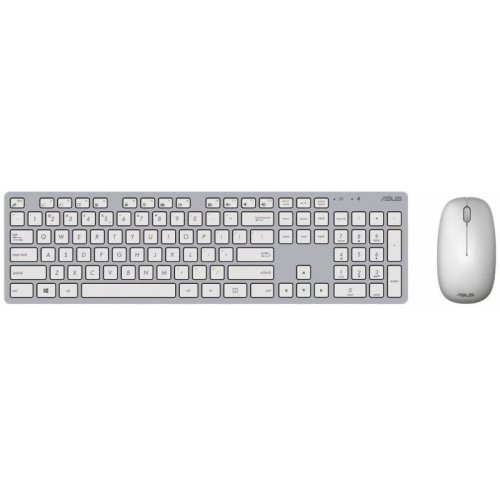 Комплект клавиатура и мышь Asus W5000 серый/белый, цвет серый/белый
