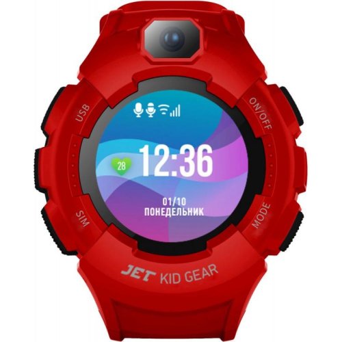 

Умные часы Jet, Красный/чёрный, Kid Gear красный/чёрный