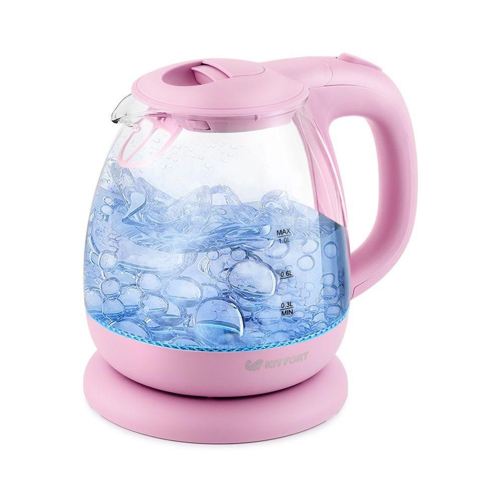 Электрический чайник Kitfort КТ-653 розовый - фото 1