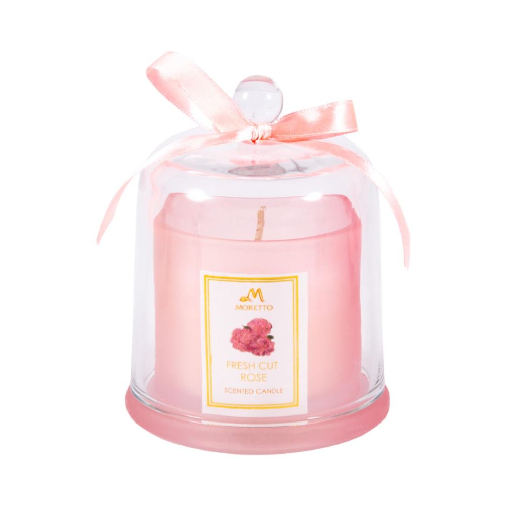 Свеча Русские подарки 94130 ароматическая Moretto Роза 8*8*11 см розовый