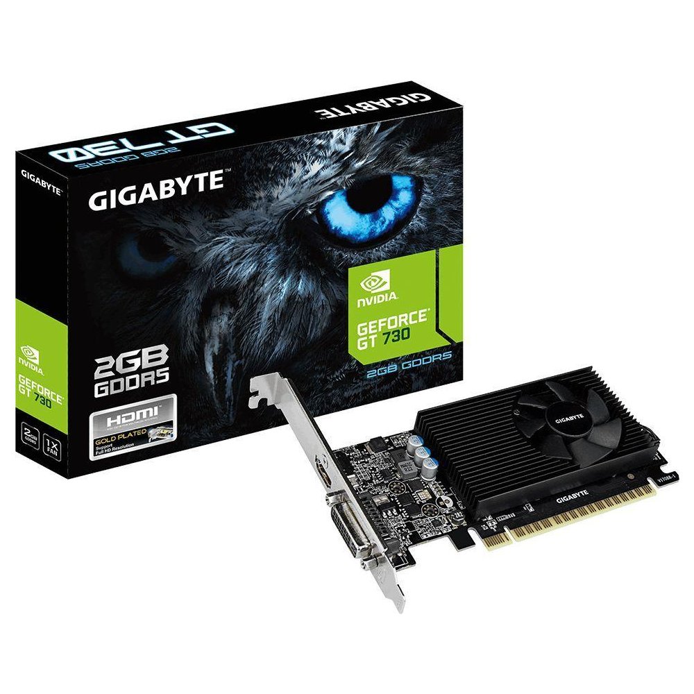 Видеокарта Gigabyte PCI-E GV-N730D5-2GL nVidia GeForce GT 730 2048Mb 64bit GDDR5 902/5000 DVIx1/HDMIx1/HDCP Ret low profile