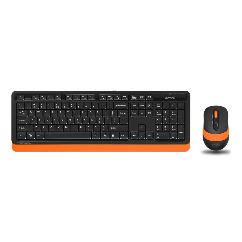 Комплект клавиатура и мышь A4tech Fstyler FG1010 черный/оранжевый, цвет черный/оранжевый Fstyler FG1010 черный/оранжевый - фото 1