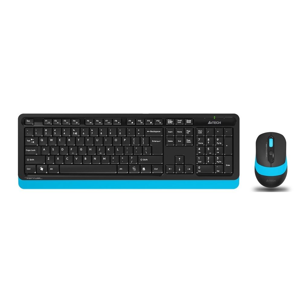 Комплект клавиатура и мышь A4tech Fstyler FG1010 чёрный/синий, цвет чёрный/синий Fstyler FG1010 чёрный/синий - фото 1