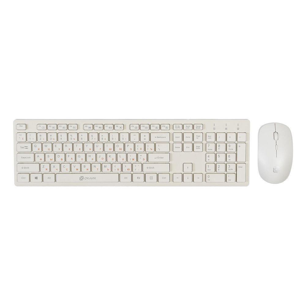 Комплект клавиатура и мышь Oklick 240M белый - фото 1