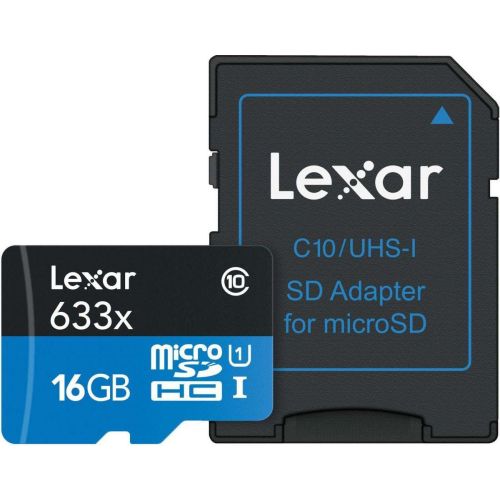 Карта памяти Lexar microSD 16GB  Сlass 10 + Адаптер (LSDMI16GBBEU633A)