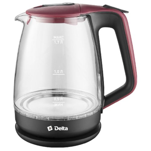 Электрический чайник DELTA DL-1331 чёрный/красный, цвет чёрный/красный DL-1331 чёрный/красный - фото 1