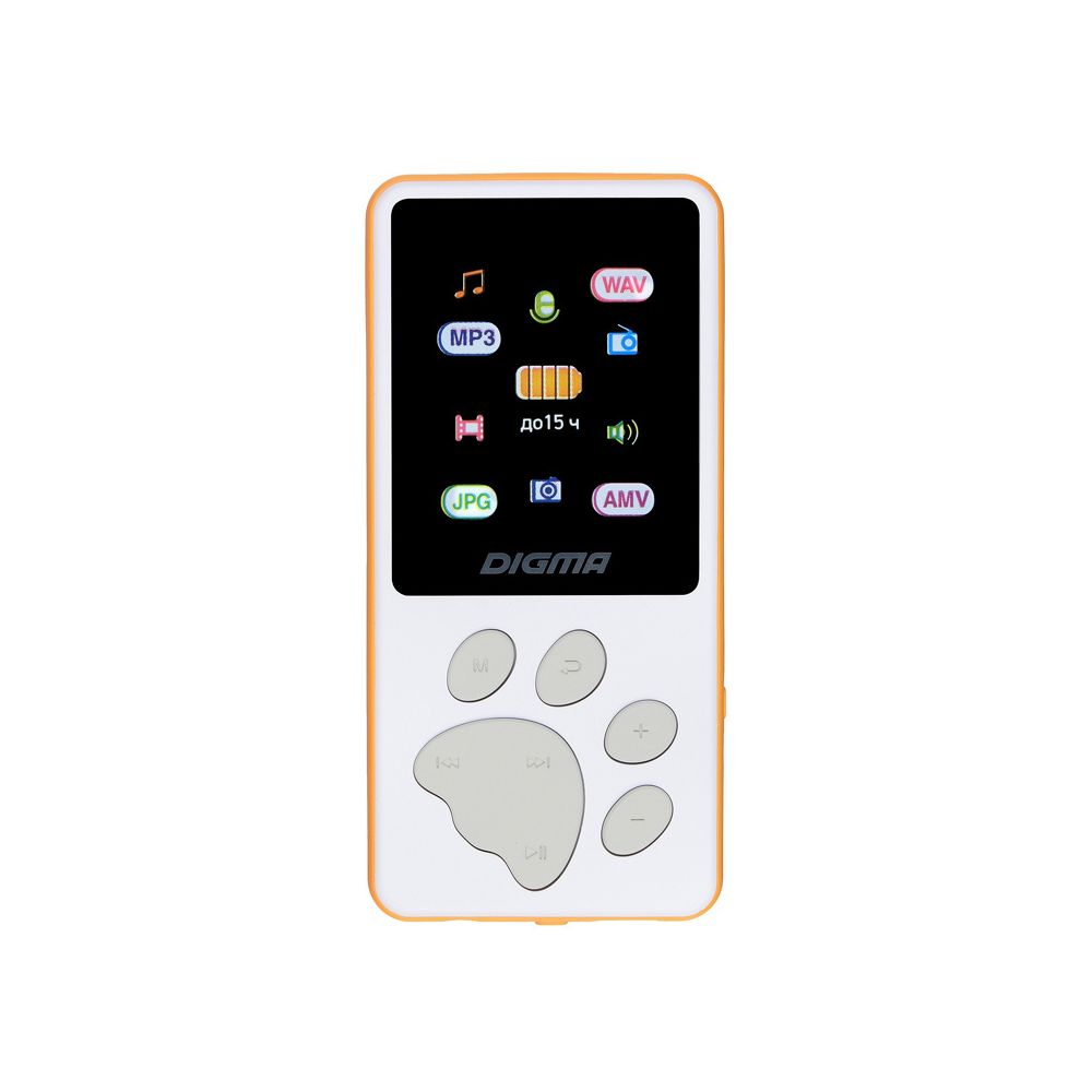 MP3 плеер Digma S4 белый/оранжевый, цвет белый/оранжевый