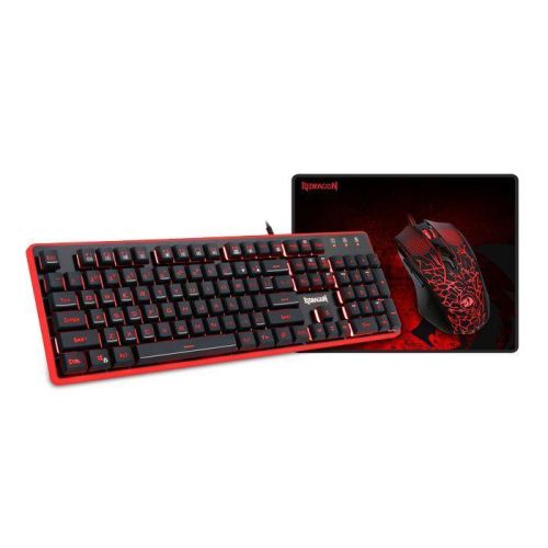 Комплект клавиатура и мышь Redragon S107 чёрный/красный, цвет чёрный/красный