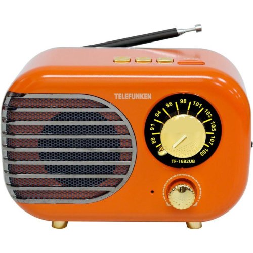 Радиоприемник Telefunken TF-1682UB оранжевый/золотистый, цвет оранжевый/золотистый TF-1682UB оранжевый/золотистый - фото 1