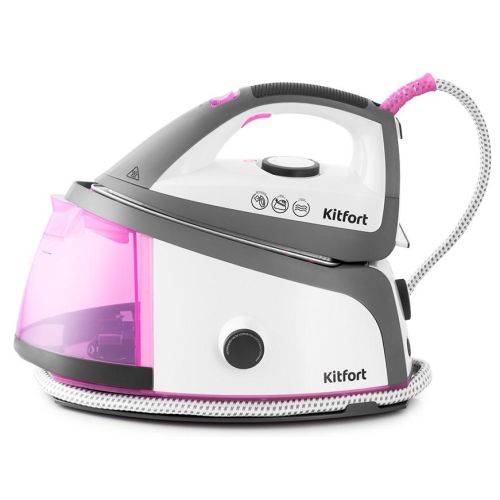 Утюг с парогенератором Kitfort KT-944 серый/розовый, цвет серый/розовый