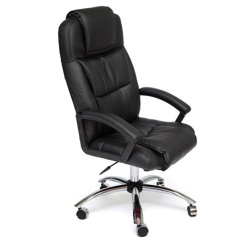 

Кресло компьютерное TetChair, Кож/зам;черный;36-6, Bergamo (хром) кож/зам, черный, 36-6