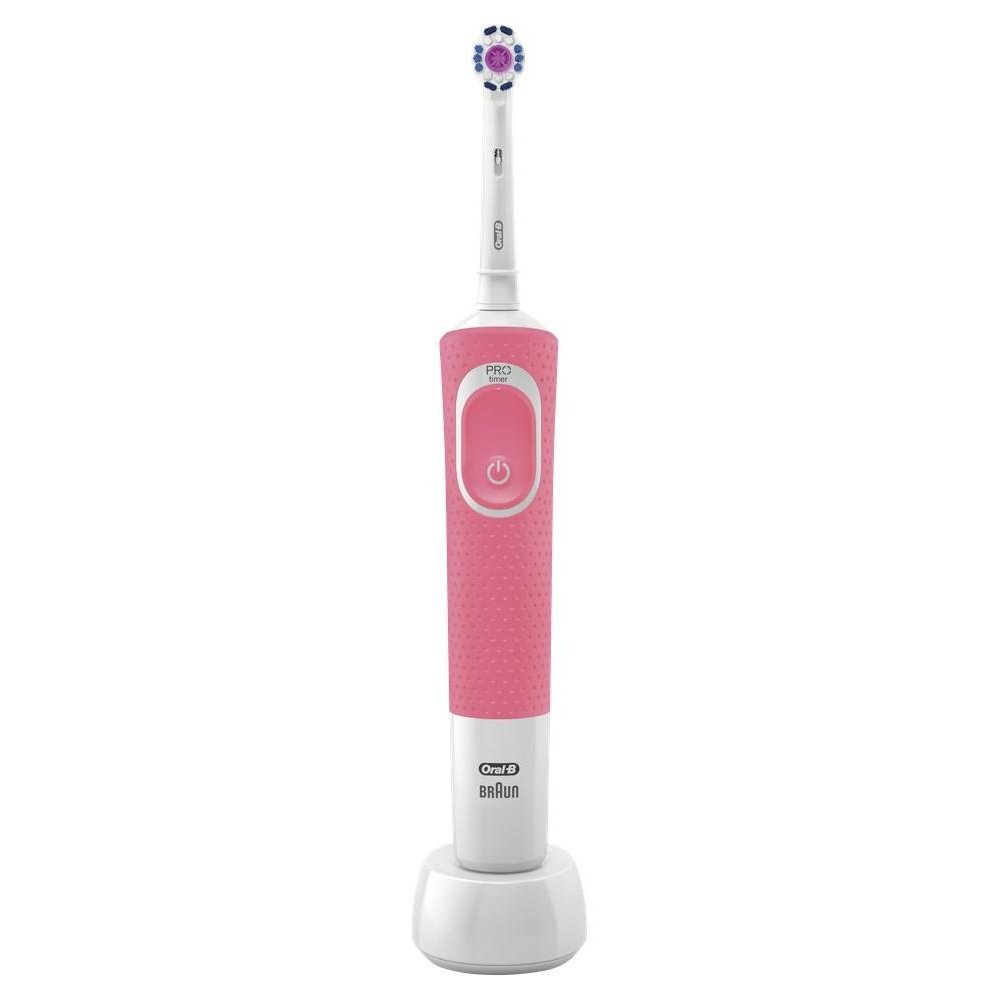 Зубная щетка Oral-B Vitality 100 3D White белый/розовый, цвет белый/розовый Vitality 100 3D White белый/розовый - фото 1