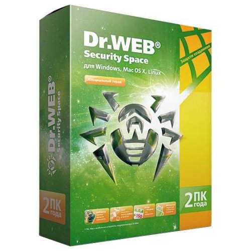 Антивирусная программа Dr. Web Security Space 2ПК на 2 года