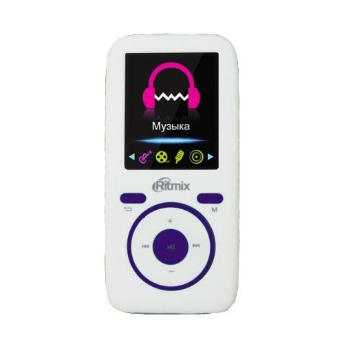 MP3 плеер Ritmix RF-4450 4Gb белый/фиолетовый цвет белый/фиолетовый