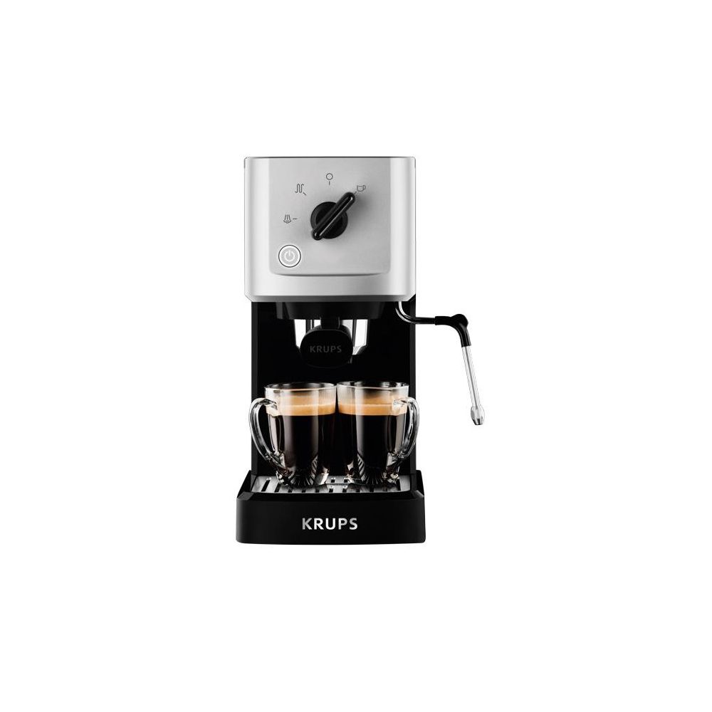 Кофеварка рожковая Krups Calvi Meca XP 3440 черный/серебристый, цвет черный/серебристый