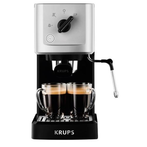Кофеварка рожковая Krups XP344010 черный/серебристый, цвет черный/серебристый