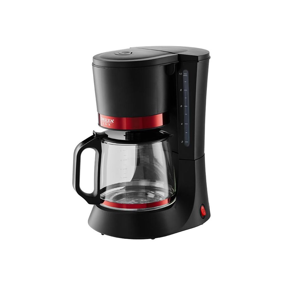 Кофеварка капельная DELTA LUX DL-8152 чёрный/красный, цвет чёрный/красный