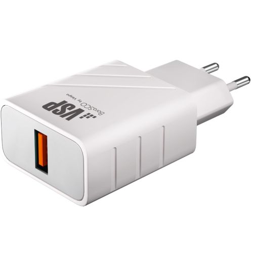 Сетевое зарядное устройство Vespa BoraSCO USB Quick Charge 3.0 (37260) белый BoraSCO USB Quick Charge 3.0 (37260) белый - фото 1