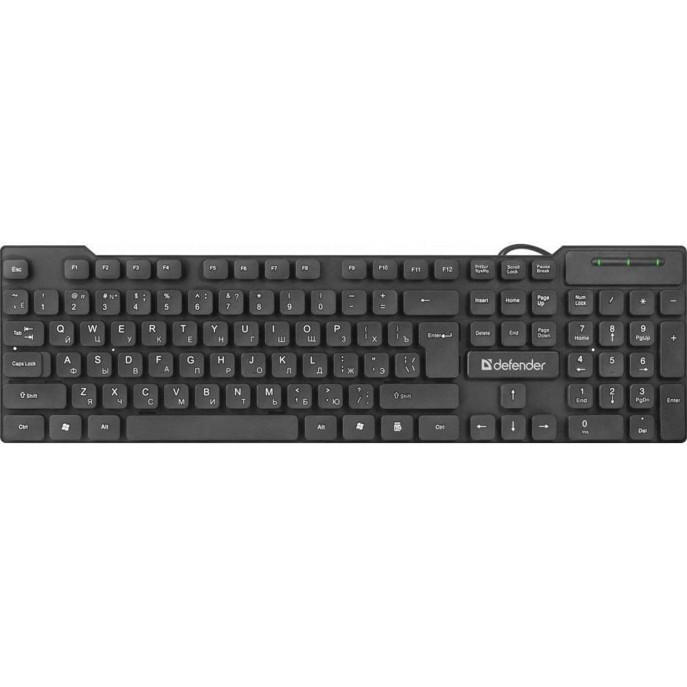 

Клавиатура Defender, Element HB-190 USB RU Black USB