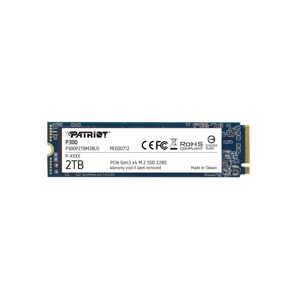 SSD накопитель Patriot P300 M.2 2280 PCI-e x4 2000 ГБ (P300P2TBM28) P300 M.2 2280 PCI-e x4 2000 ГБ (P300P2TBM28) - фото 1