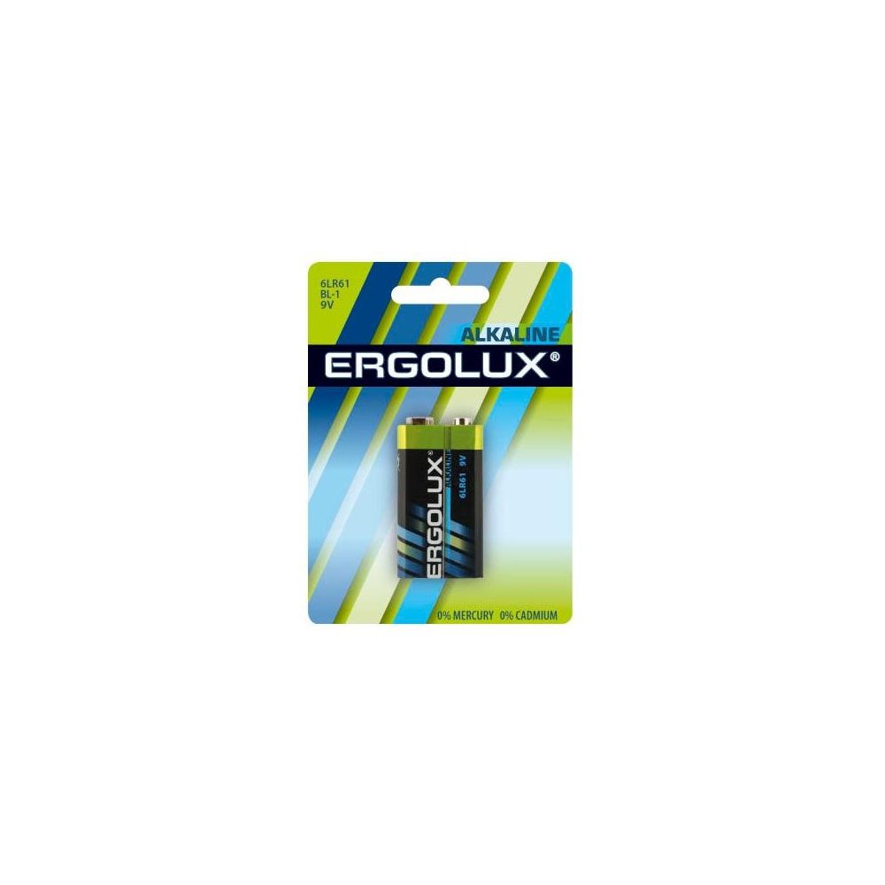 Батарейка Ergolux Alkaline 9V 6LR61 BL-1 - фото 1