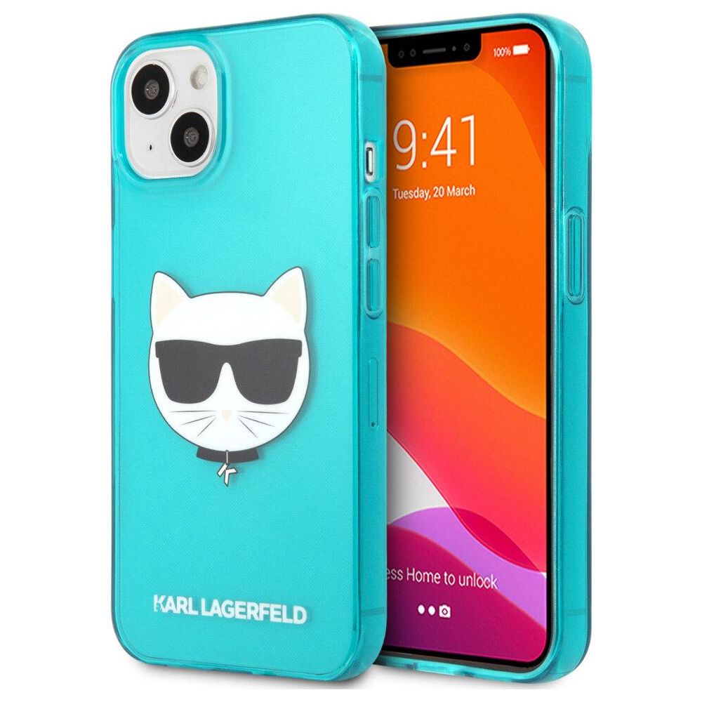 Чехол для телефона Karl Lagerfeld TPU FLUO CASE CHOUPETTE'S HEAD для iPhone 13 mini (KLHCP13SCHTRB) синий