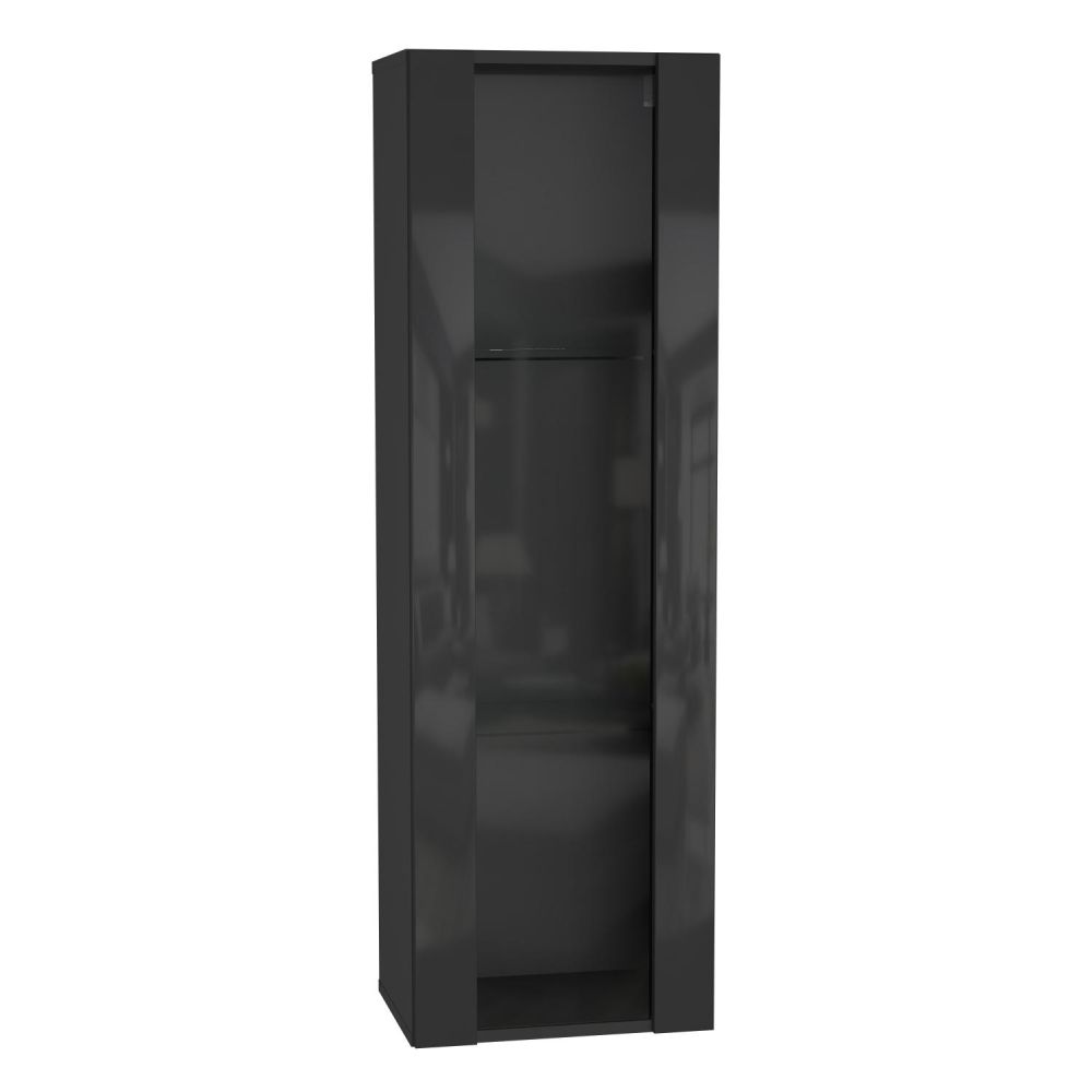 Шкаф навесной НК-Мебель Point ТИП-21 черный/ черный глянец, цвет черный/ черный глянец