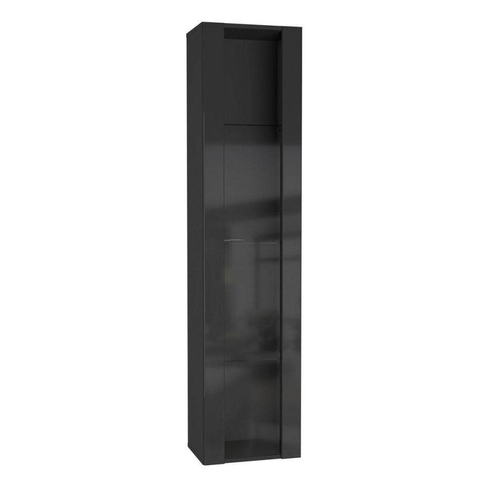 Шкаф навесной НК-Мебель Point ТИП-41 черный/ черный глянец, цвет черный/ черный глянец