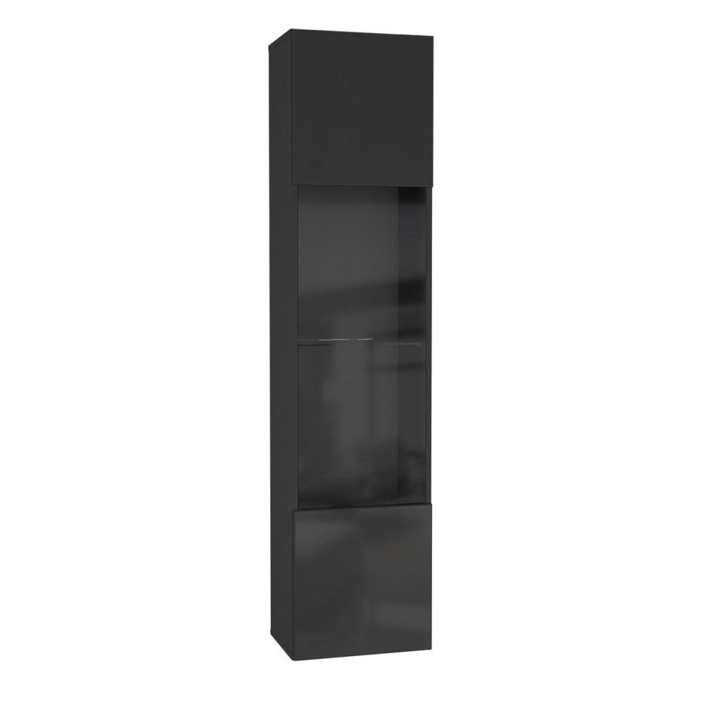 Шкаф навесной НК-Мебель Point ТИП-42 черный/ черный глянец, цвет черный/ черный глянец
