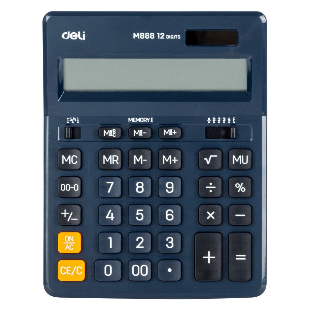 Калькулятор настольный Deli EM888F-blue