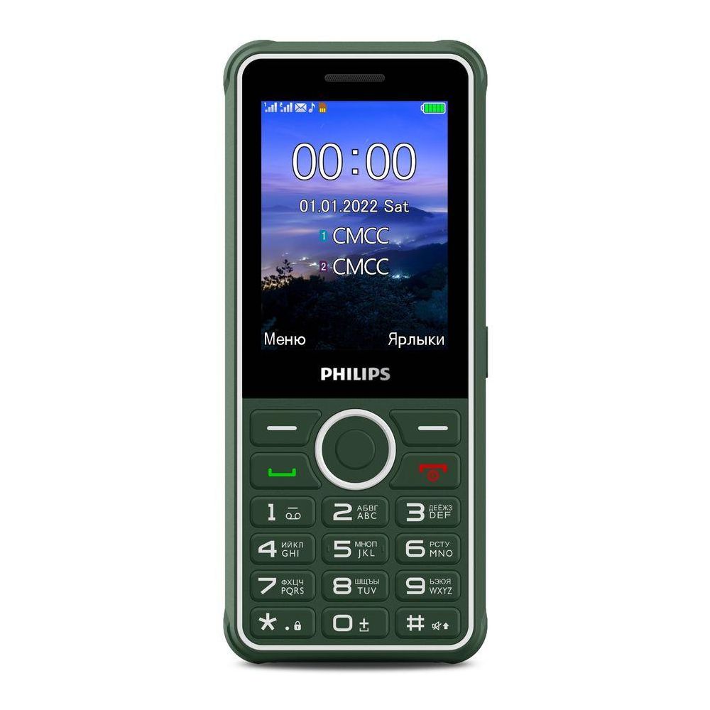 Мобильный телефон Philips E2301 Xenium green - фото 1