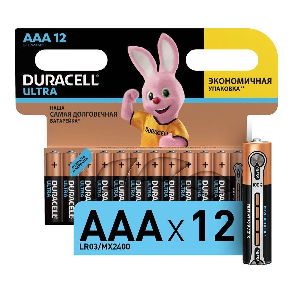 Батарейка Duracell Ultra Power LR03-12BL MX2400 AAA (12шт)