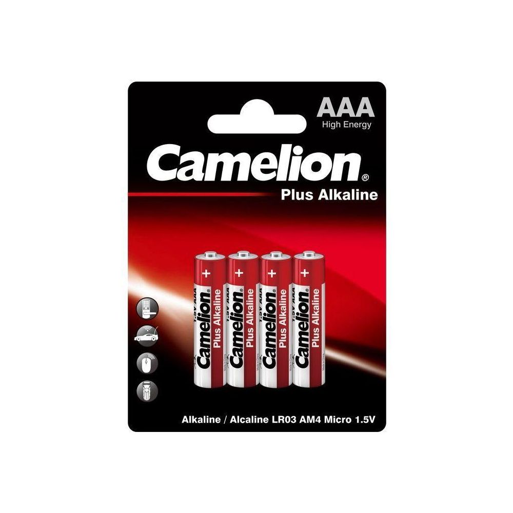 Батарейка Camelion Plus Alkaline LR03-BP4 AAA 1150mAh (4шт) Plus Alkaline LR03-BP4 AAA 1150mAh (4шт) - фото 1
