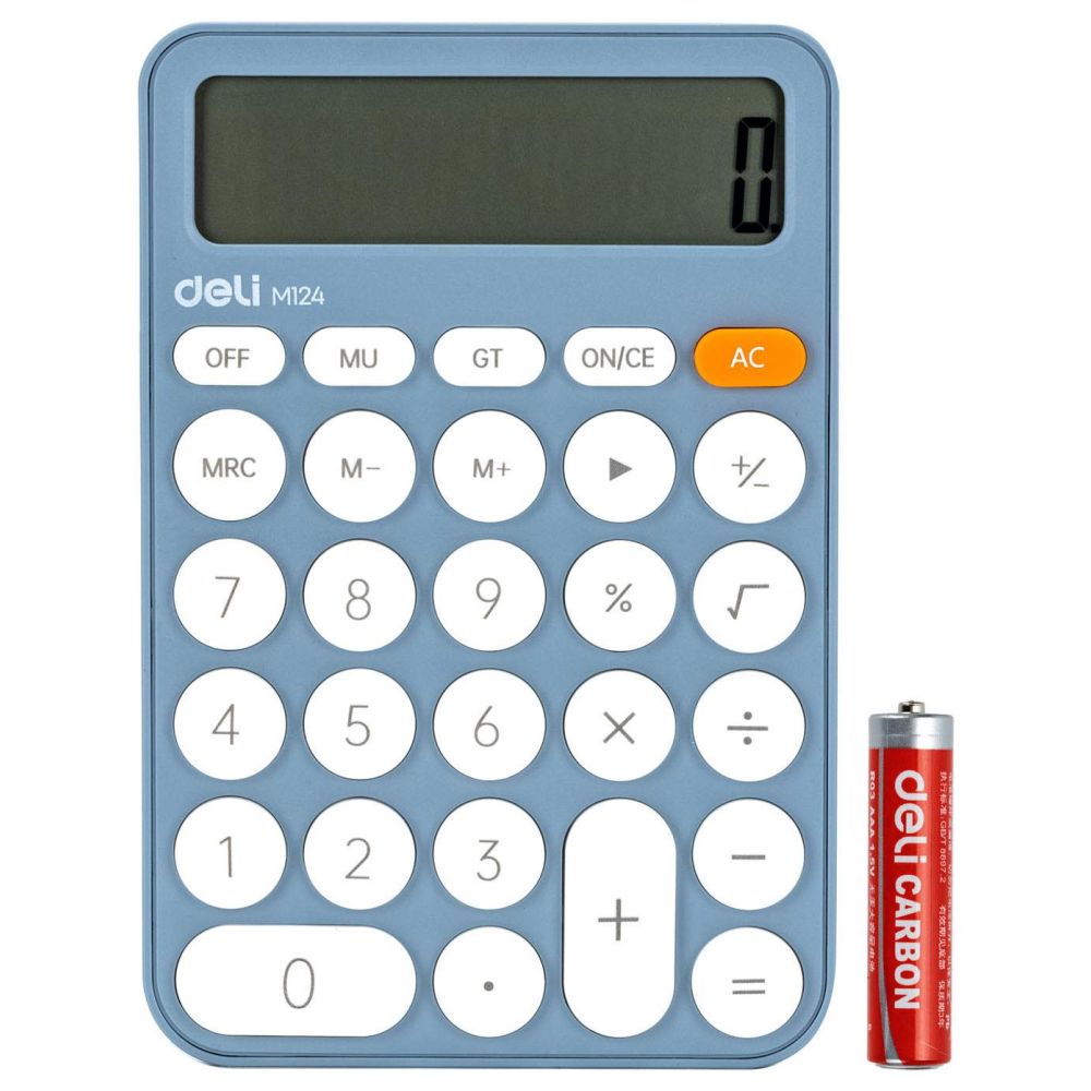 Калькулятор настольный Deli EM124BLUE