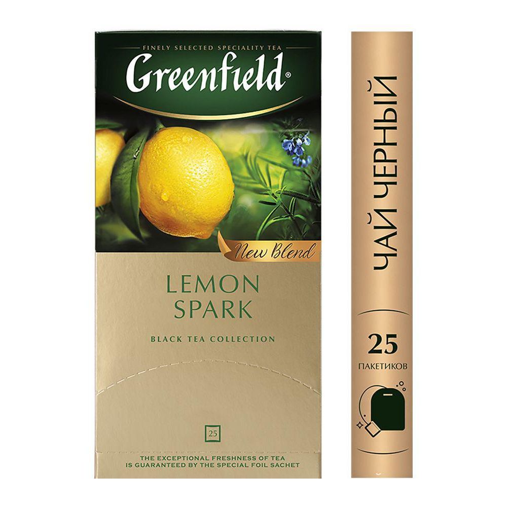 Чай Greenfield Lemon Spark черный лимон/апельсин 25пак. карт/уп