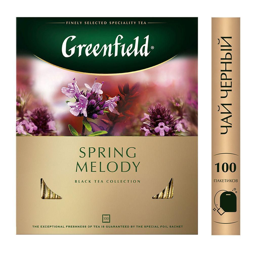 Чай Greenfield Spring Melody черный чабрец 100пак. карт/уп. (1065 Spring Melody черный чабрец 100пак. карт/уп. (1065 - фото 1