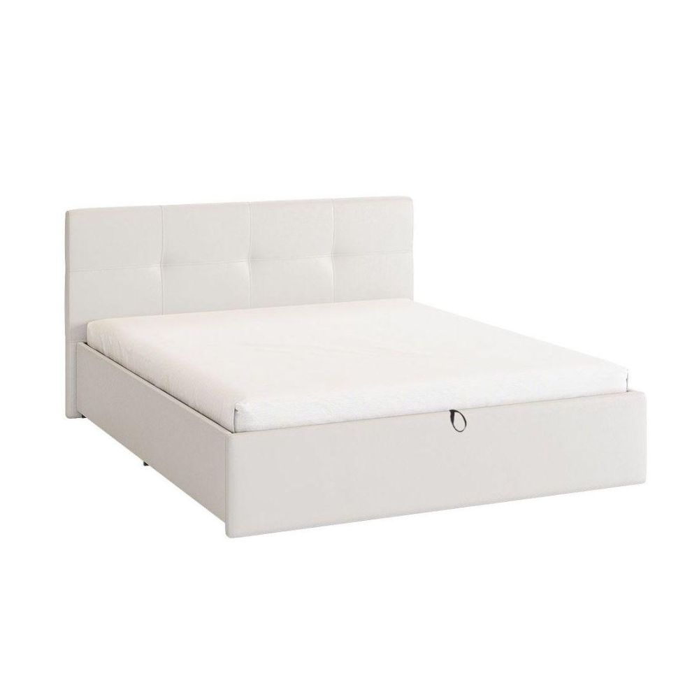 Кровать Мебельсон Куба 160*200 с подъемным механизмом белый/экокожа, цвет белый/экокожа