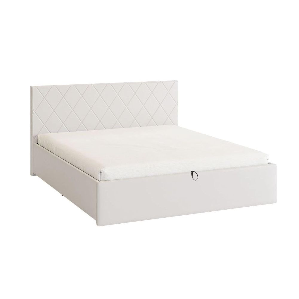 Кровать Мебельсон Ника 160*200 с подъемным механизмом белый/экокожа, цвет белый/экокожа