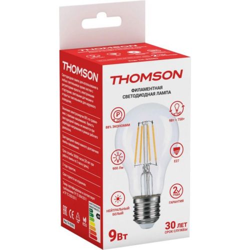 Лампа светодиодная Hiper THOMSON LED FILAMENT A60 9W 900Lm E27 4500K TH-B2062