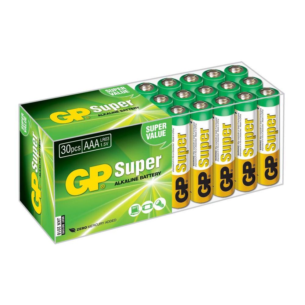 Батарейка GP Super Alkaline 24A LR03, 30 шт. (415137)