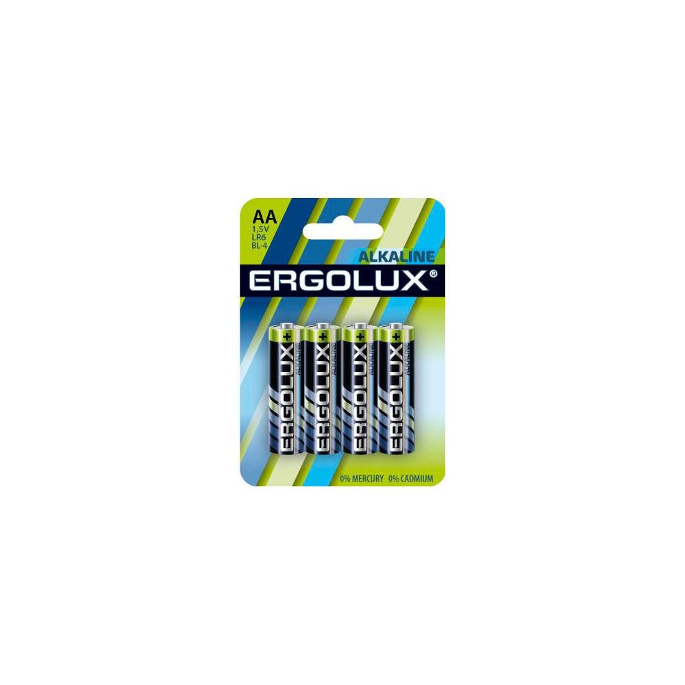 Батарейка Ergolux Alkaline LR6-BL4 AA 1250mAh (4шт) (1488374)