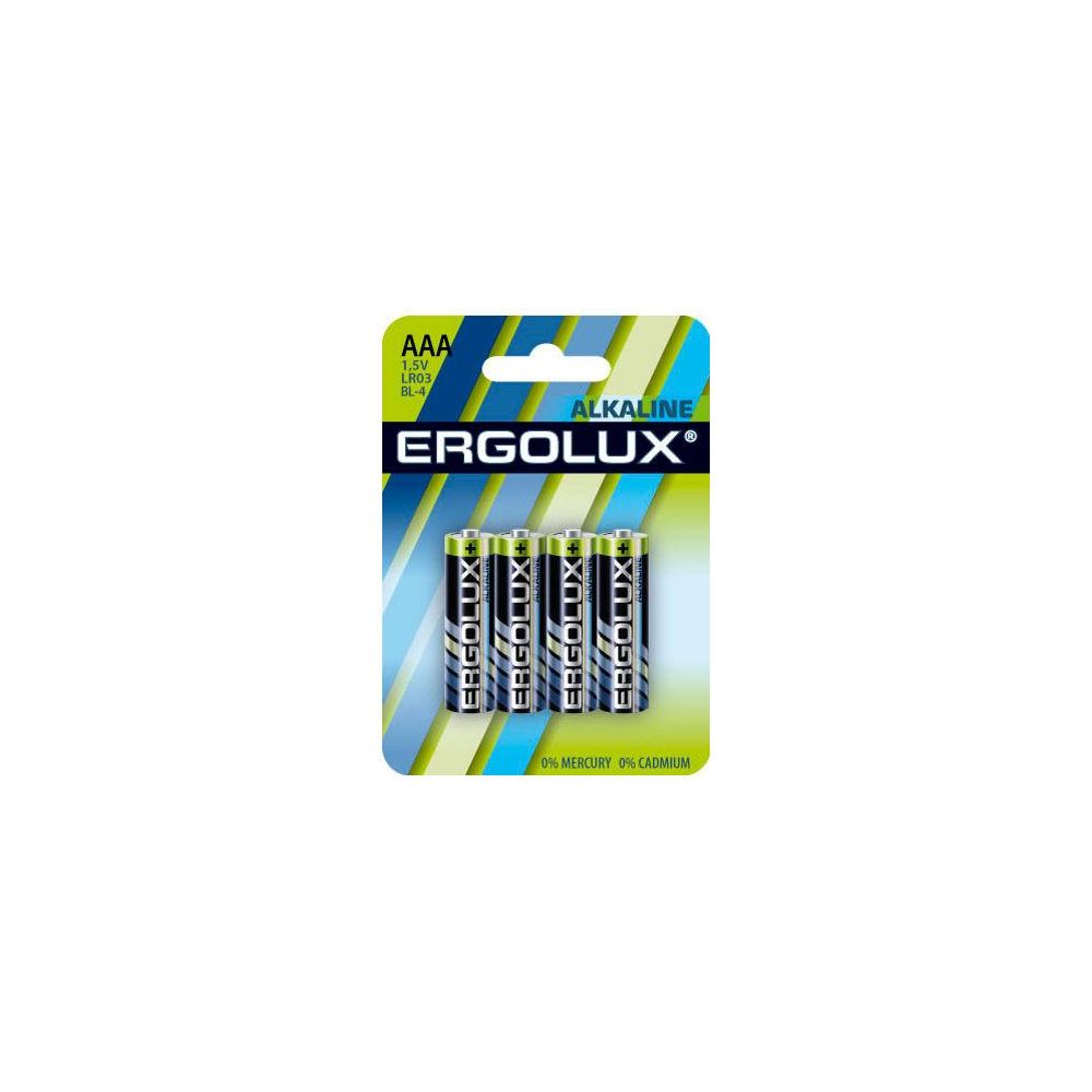 Батарейка Ergolux Alkaline LR03-BL4 AAA 1250mAh (4шт) (1488369)