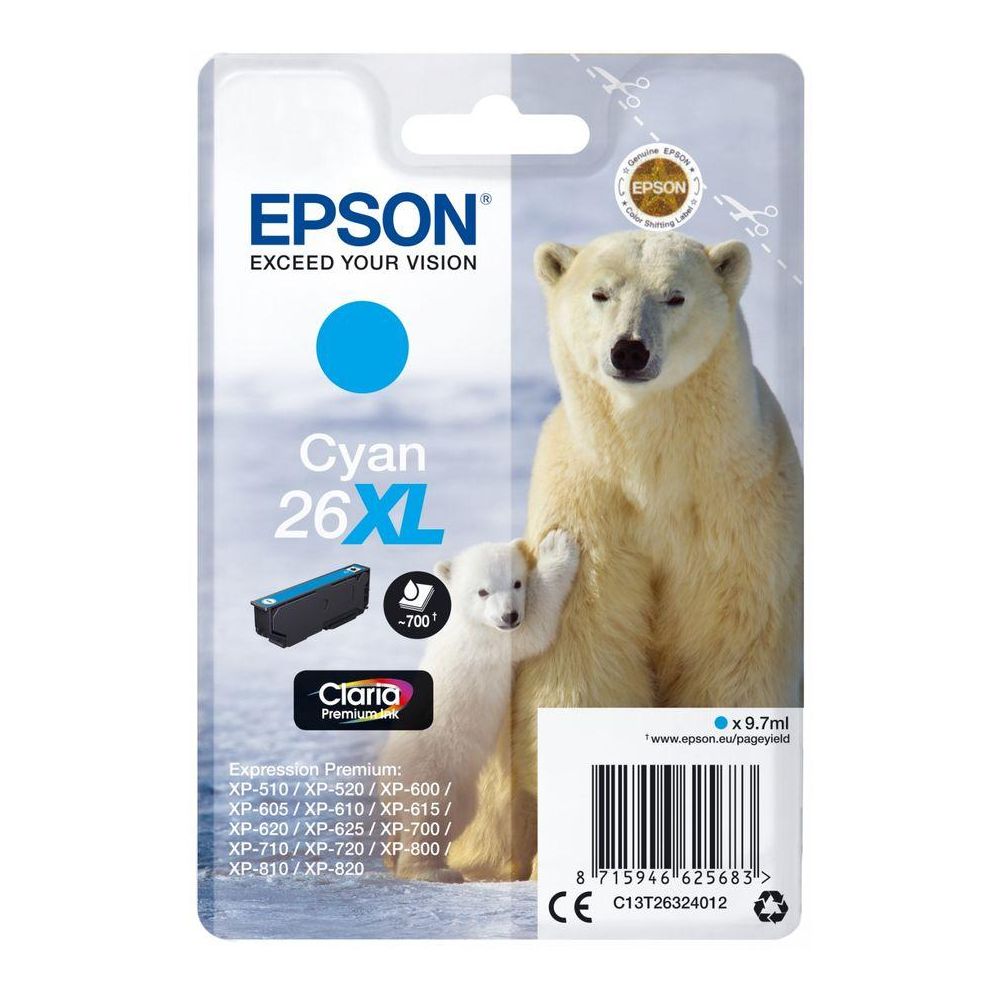 

Картридж для струйного принтера Epson, T2632 [C13T26324012] для Epson XP-600/700/800